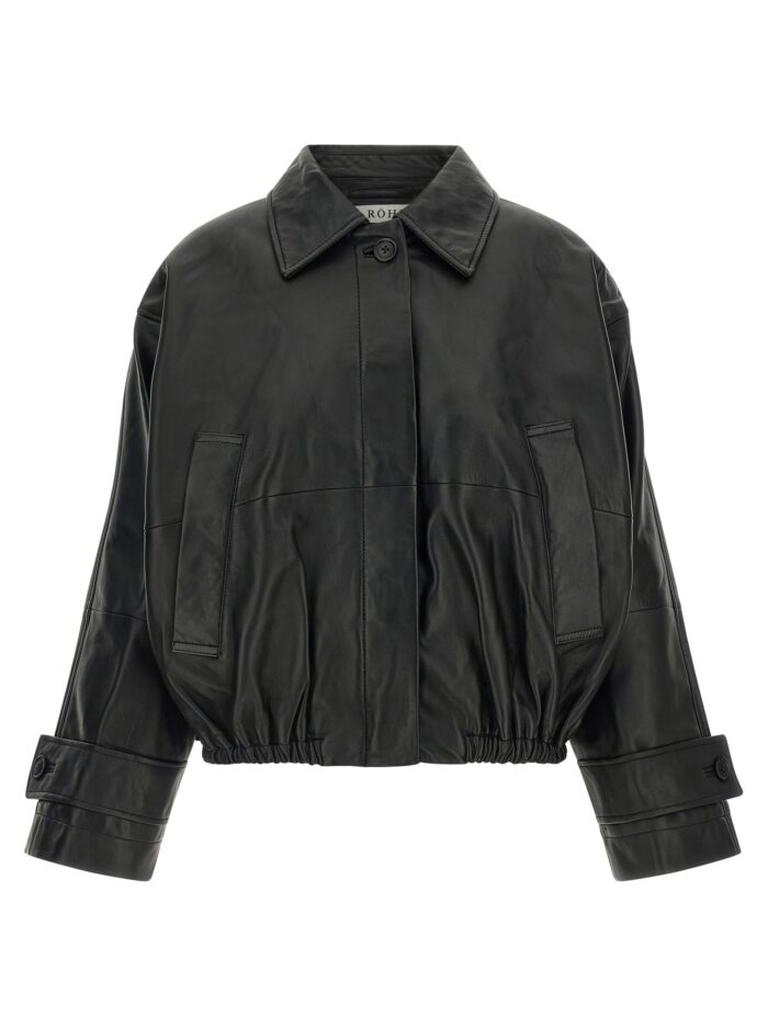 rohe blouson leather jacket ROHE Blouson Leather Jacket