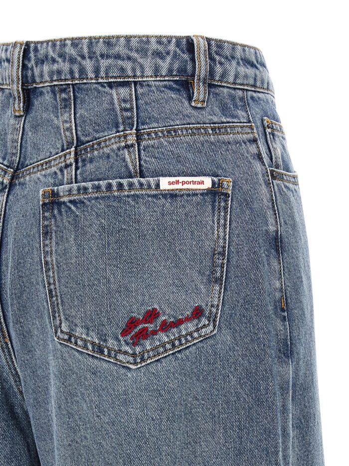 SELF PORTRAIT 'Blue Barrel Leg' Jeans