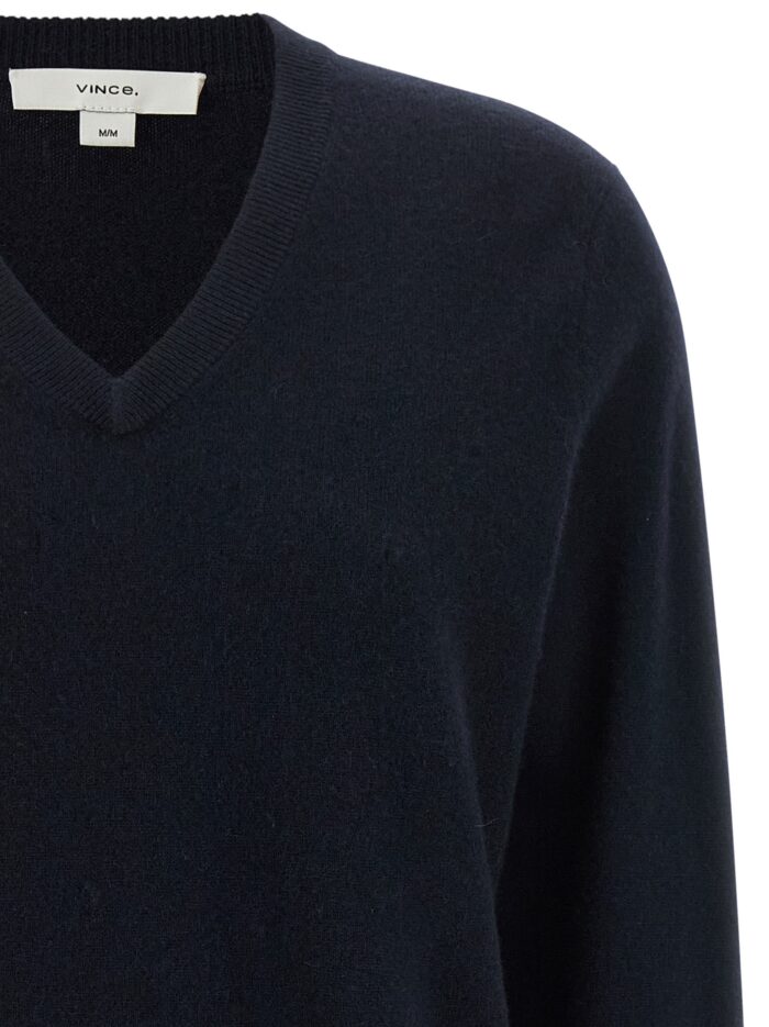 VINCE Blue Cashmere V-neck Sweater