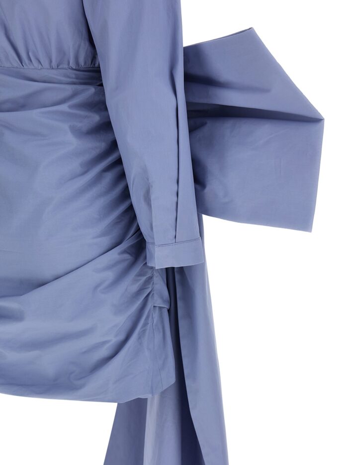 SELF PORTRAIT 'Blue Cotton Tie Side Mini' Dress