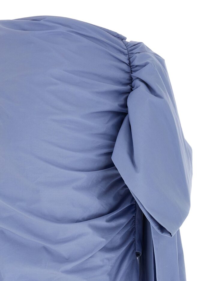 SELF PORTRAIT 'Blue Cotton Tie Side Mini' Skirt