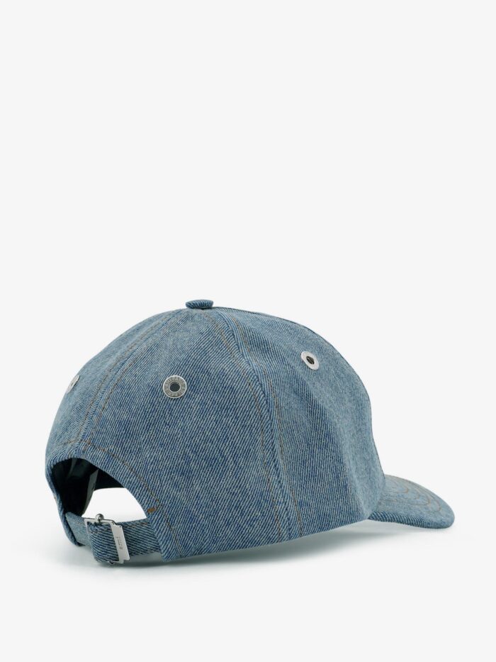AMI PARIS Blue Denim Hat With Embroidered Logo