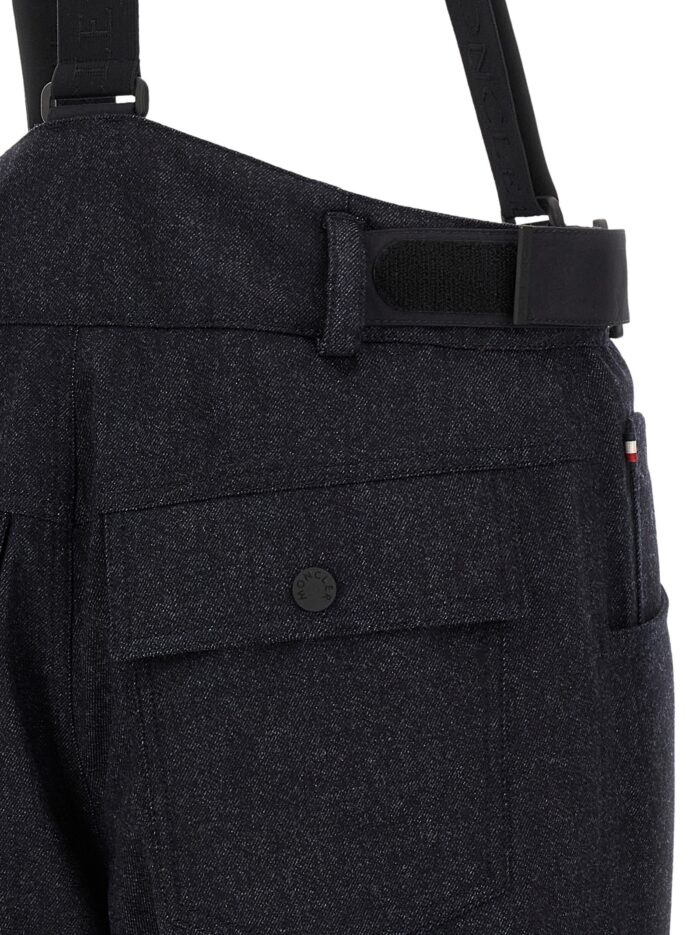 MONCLER GRENOBLE Blue Denim Ski Bib Shorts