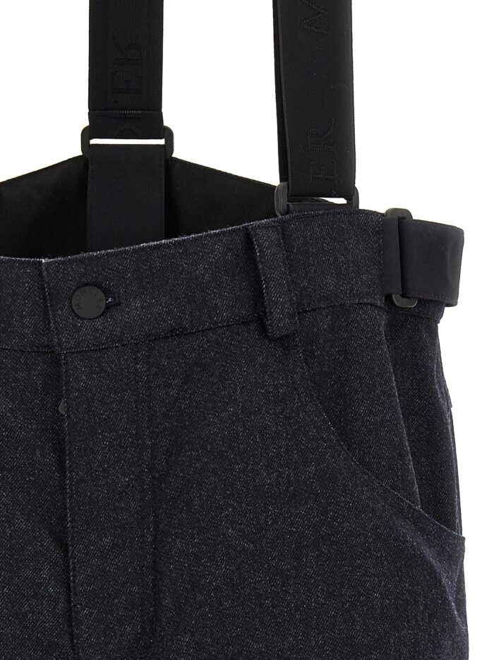 MONCLER GRENOBLE Blue Denim Ski Bib Shorts
