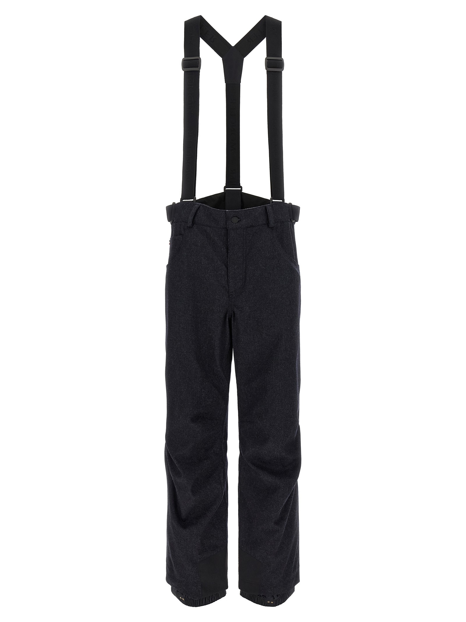 MONCLER GRENOBLE Blue Denim Ski Bib Shorts