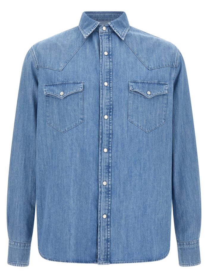 larmeri studio blue denim 'texana' shirt LARMERI STUDIO Blue Denim 'Texana' Shirt