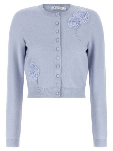 SELF PORTRAIT 'Blue Flower Knit' Cardigan