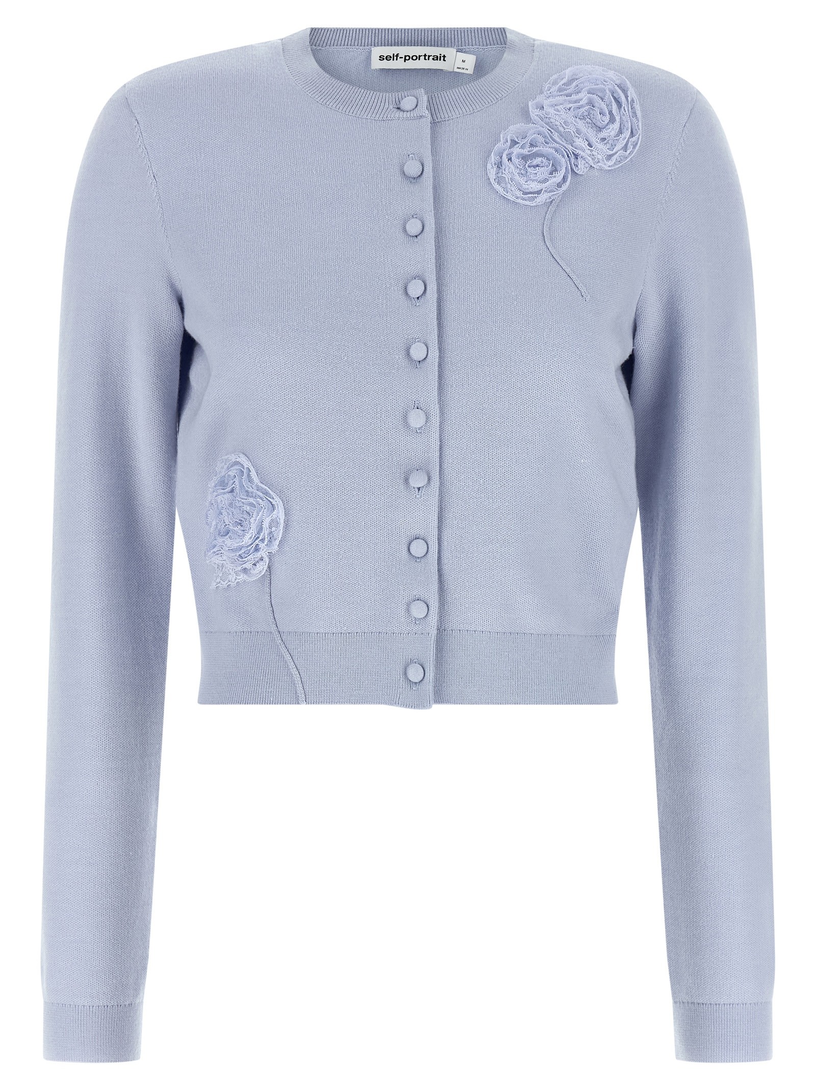SELF PORTRAIT 'Blue Flower Knit' Cardigan