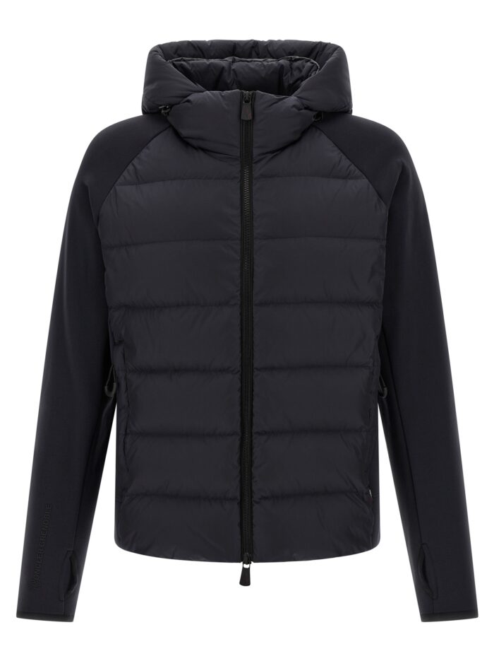 moncler grenoble blue padded hoodie MONCLER GRENOBLE Blue Padded Hoodie