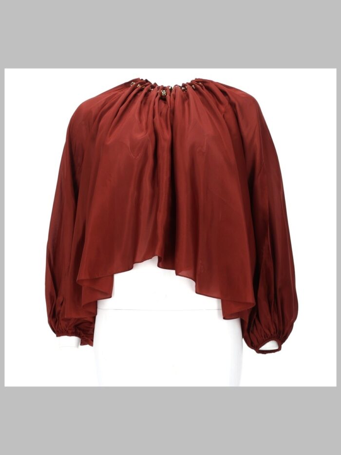 zimmermann blusa arricciata "aster" con perline ZIMMERMANN BLUSA ARRICCIATA "ASTER" CON PERLINE
