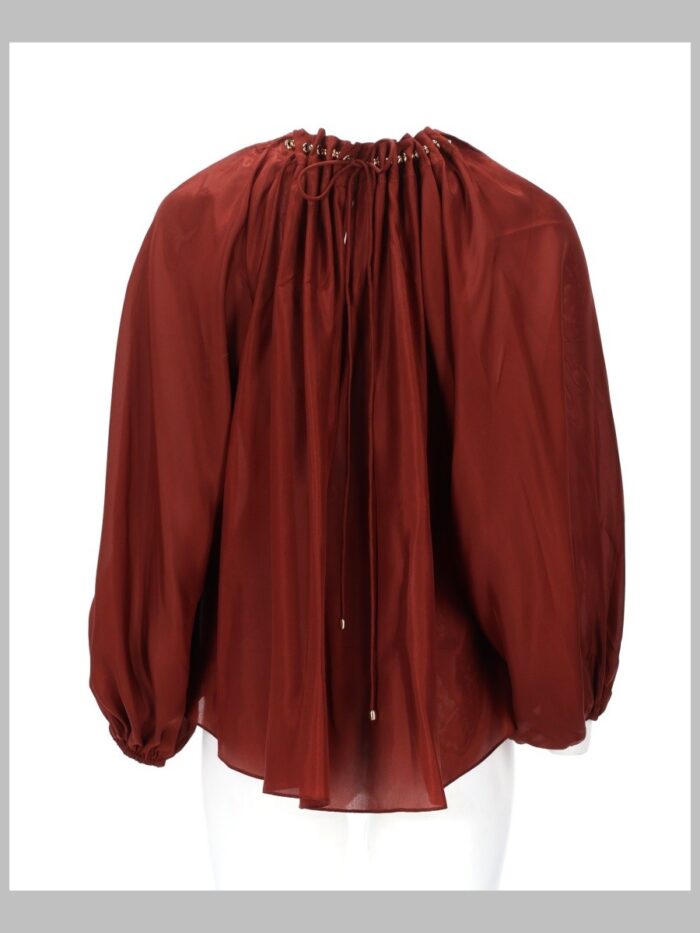 ZIMMERMANN BLUSA ARRICCIATA "ASTER" CON PERLINE