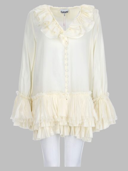 GANNI Blusa Con Balze