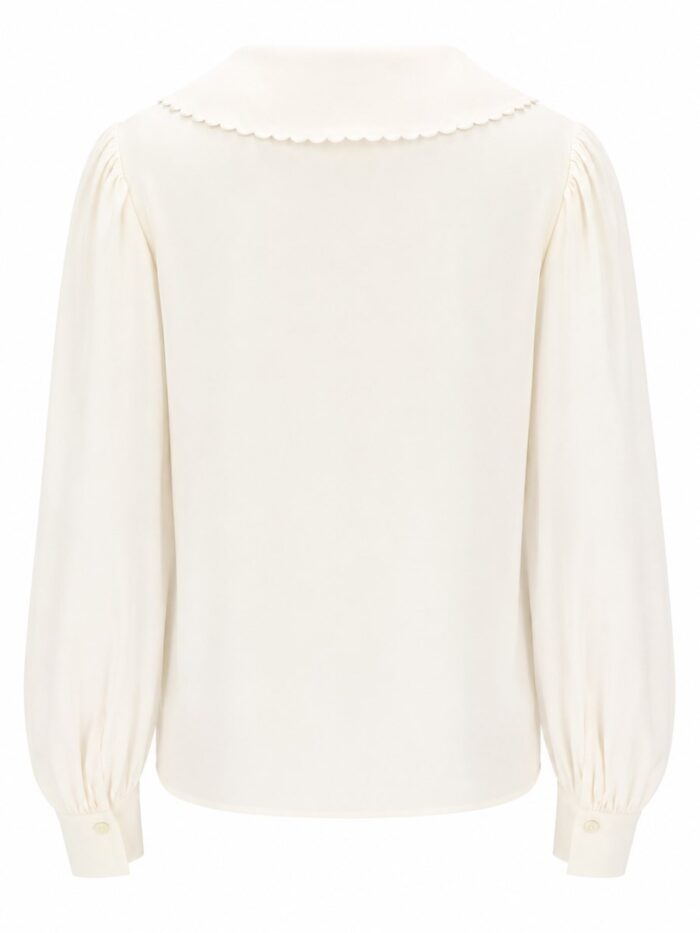 CHLOÉ BLUSA CON MANICHE A SBUFFO IN CRÊPE DE CHINE
