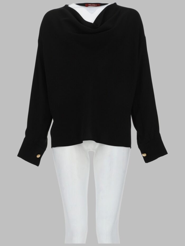 max mara studio blusa in cady tecnico leggero MAX MARA STUDIO BLUSA IN CADY TECNICO LEGGERO