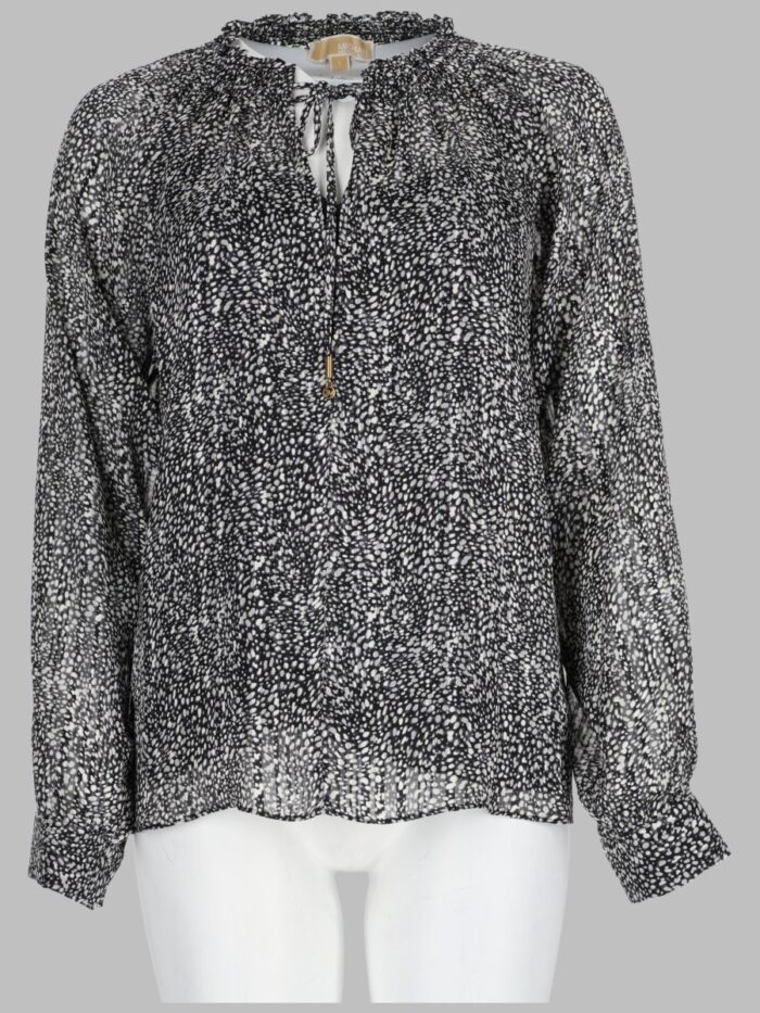 michael by michael kors blusa in georgette con stampa metallizzata MICHAEL BY MICHAEL KORS BLUSA IN GEORGETTE CON STAMPA METALLIZZATA