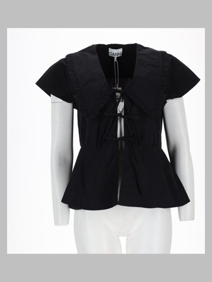 GANNI Blusa In Popeline Di Cotone