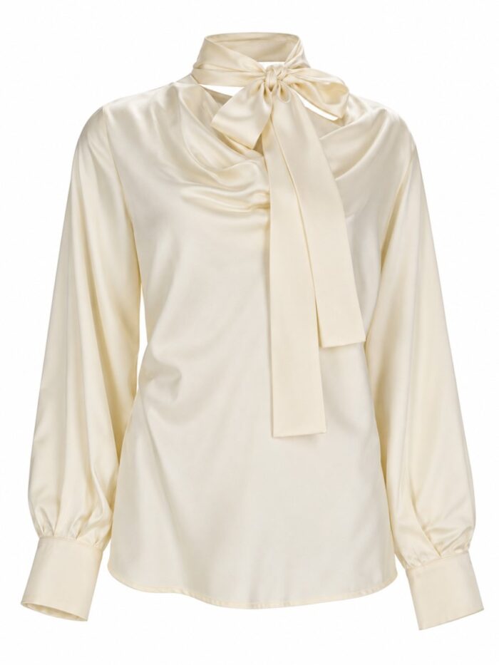 max mara blusa in raso di seta Max Mara Blusa In Raso Di Seta