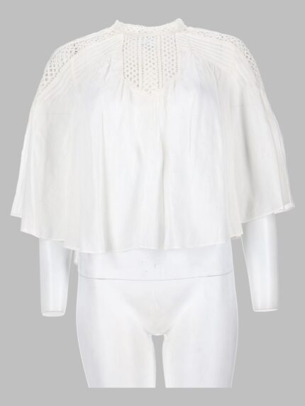 MARANT ETOILE Blusa "parina" Plissettata In Misto Lino Ricamato