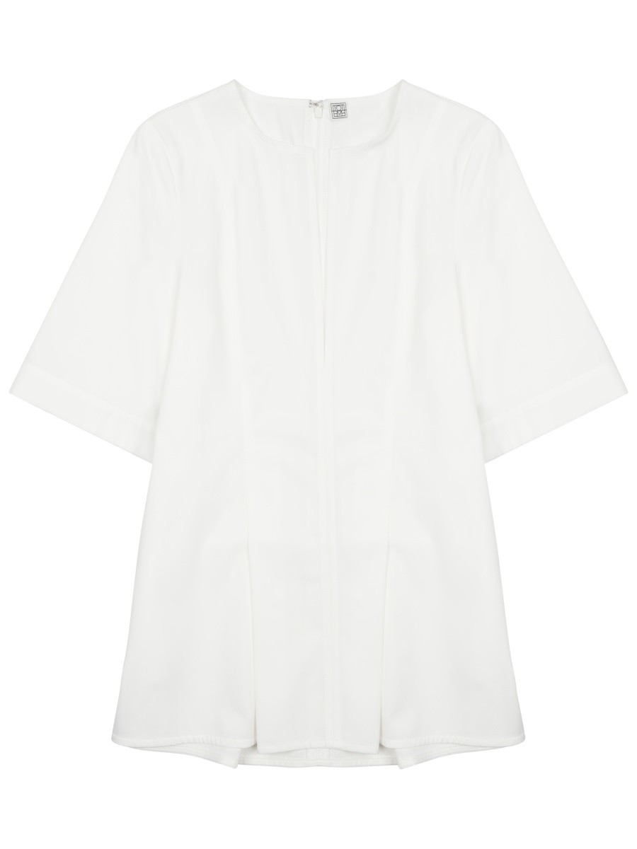 TOTEME BLUSA PLISSETTATA CON SCOLLO A V