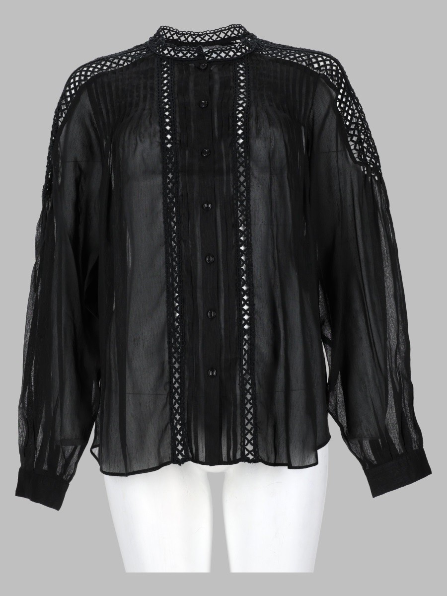 MARANT ETOILE Blusa "polda" Plissettata In Misto Lino