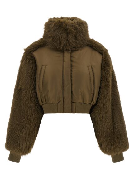 Pinko Bomber Jacket With Fur Inserts