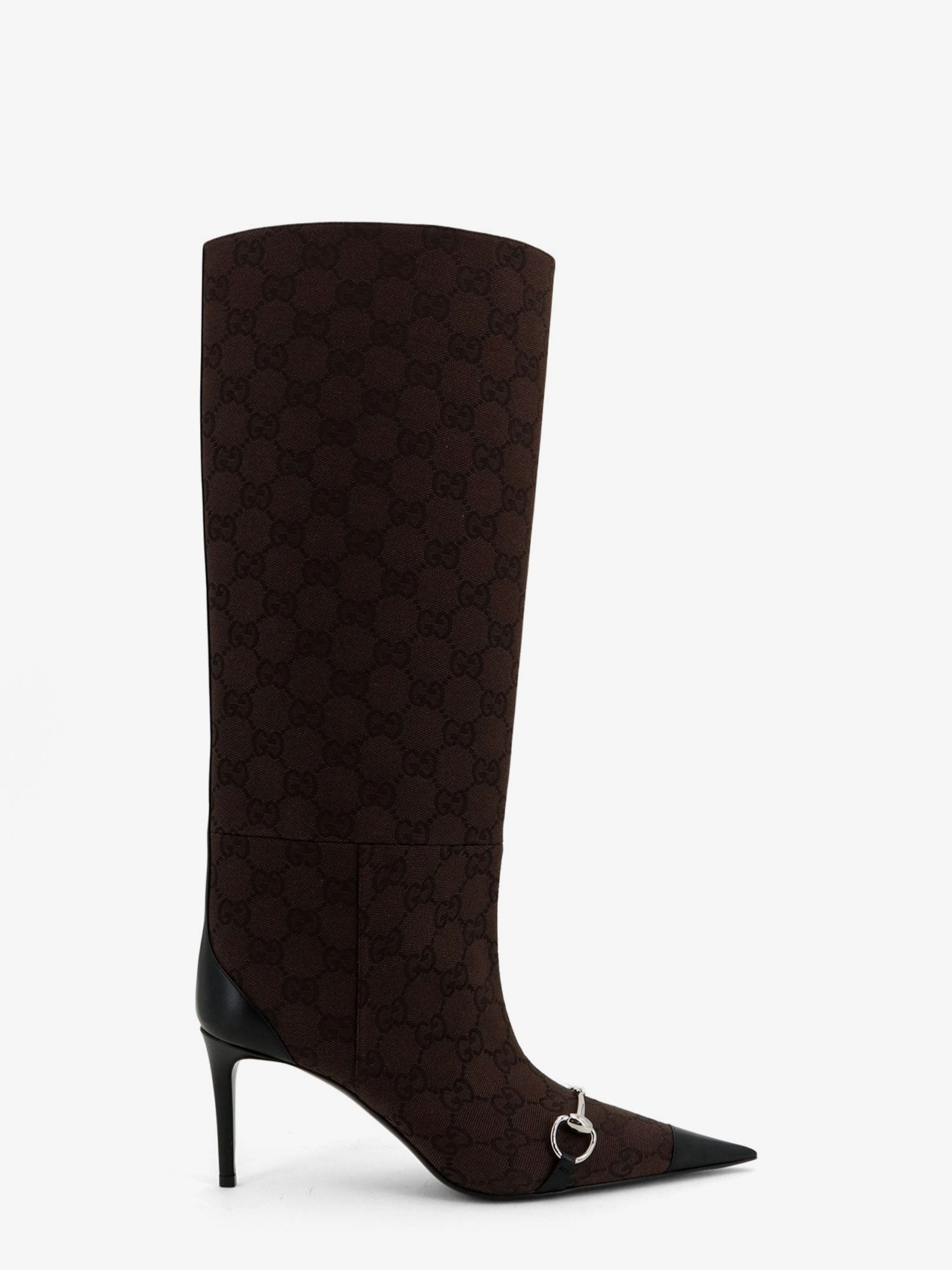 Gucci Boots With Iconic GG Canvas Horsebit