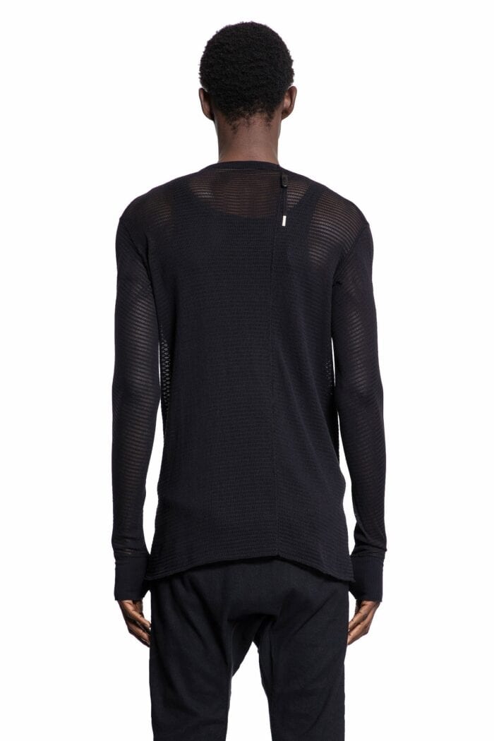 BORIS BIDJAN SABERI Cotton Mesh Long Sleeves T-shirt