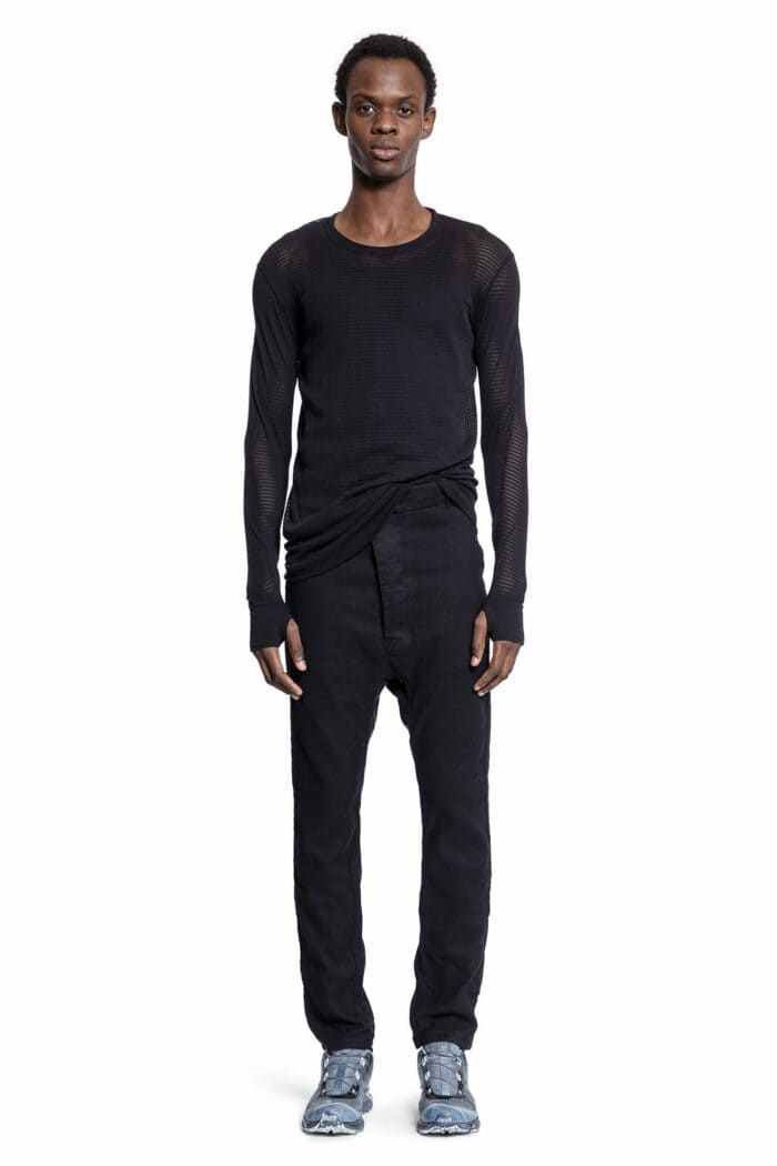 BORIS BIDJAN SABERI Cotton Mesh Long Sleeves T-shirt