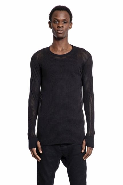 BORIS BIDJAN SABERI Cotton Mesh Long Sleeves T-shirt