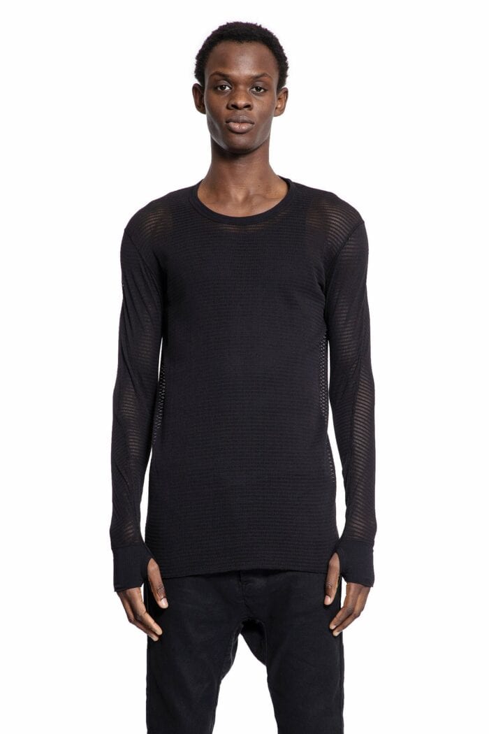 BORIS BIDJAN SABERI Cotton Mesh Long Sleeves T-shirt