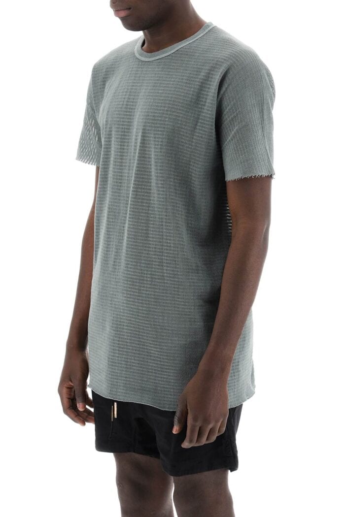 BORIS BIDJAN SABERI Cotton Perforated T-shirt