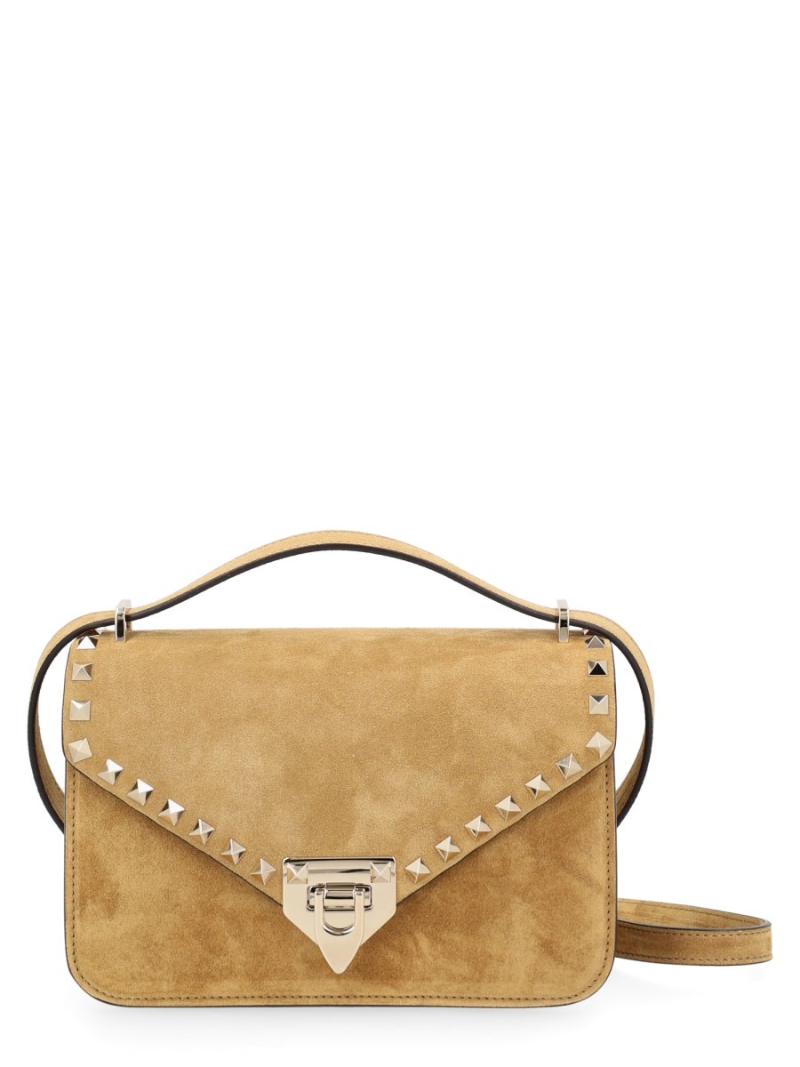 Valentino Garavani BORSA A TRACOLLA "ROCKSTUD SMALL" IN SUEDE