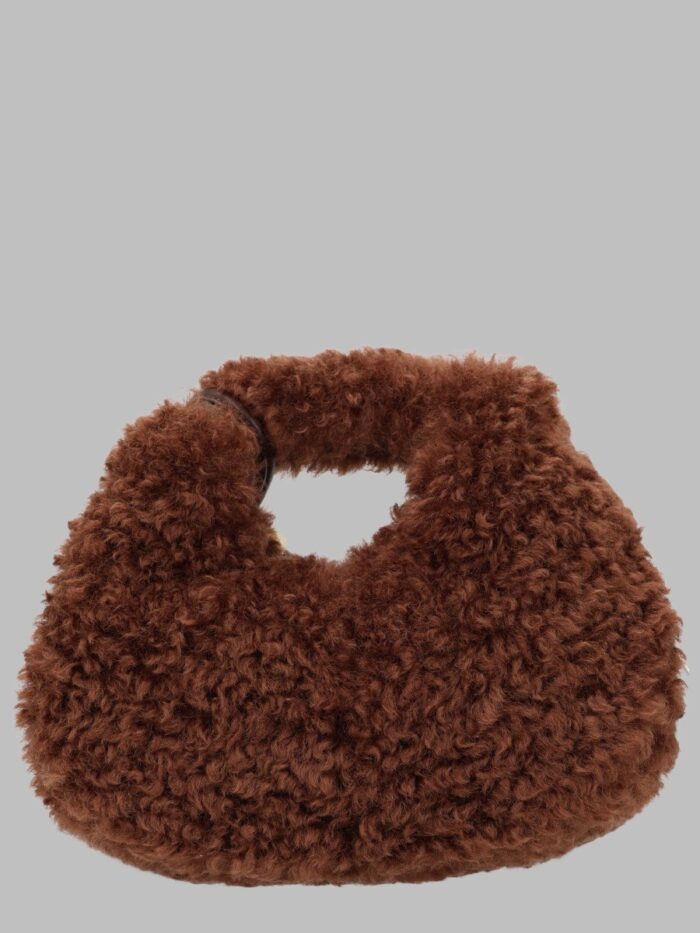 GANNI Borsa Mini Hobo In Faux Fur
