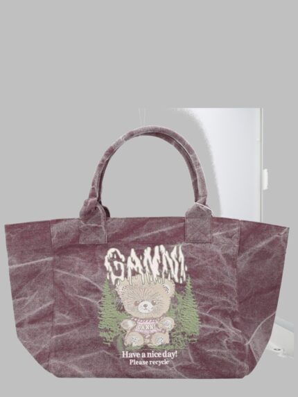 GANNI Borsa Tote "Forest Teddy" Medium
