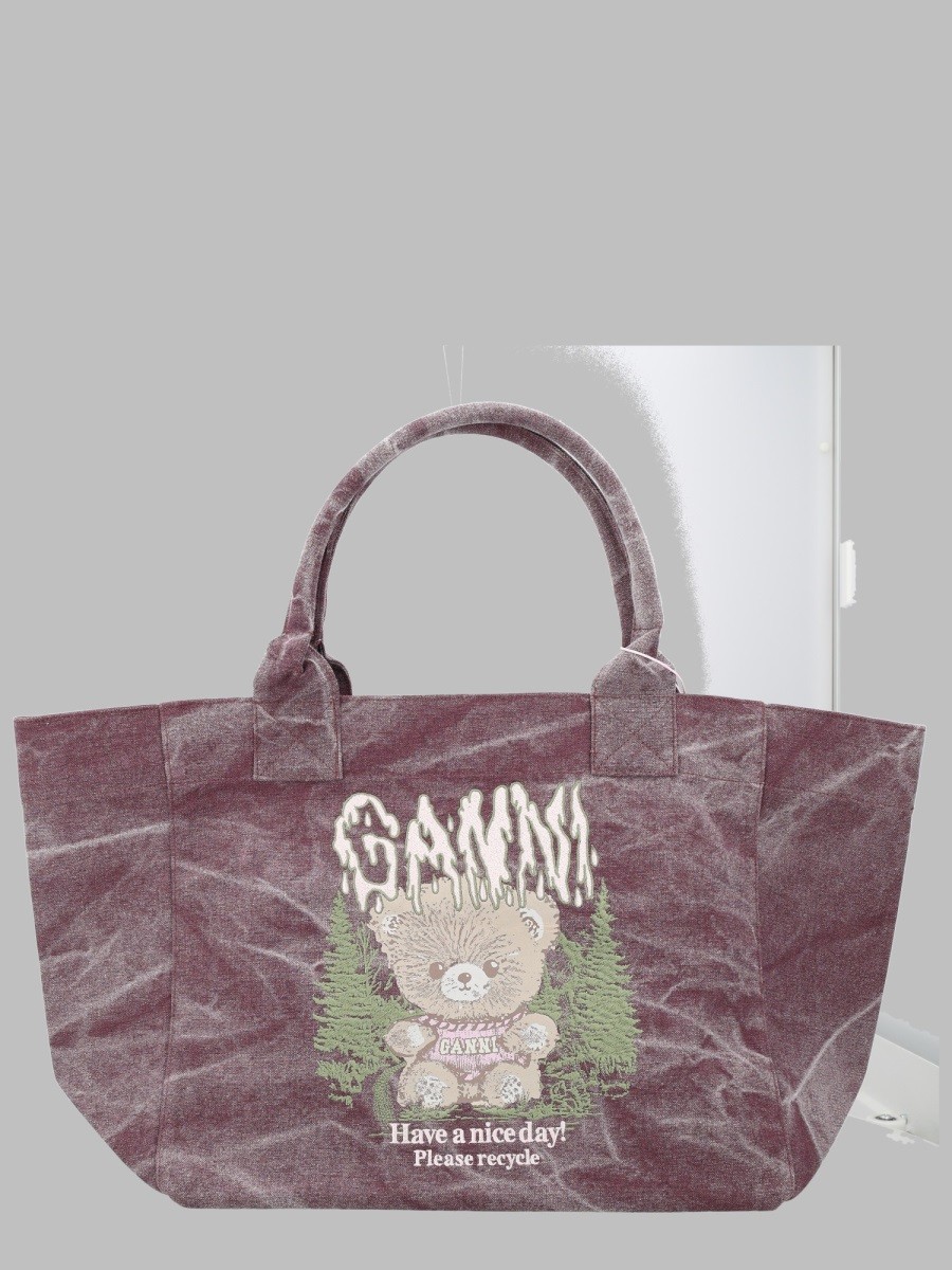 GANNI Borsa Tote "Forest Teddy" Medium