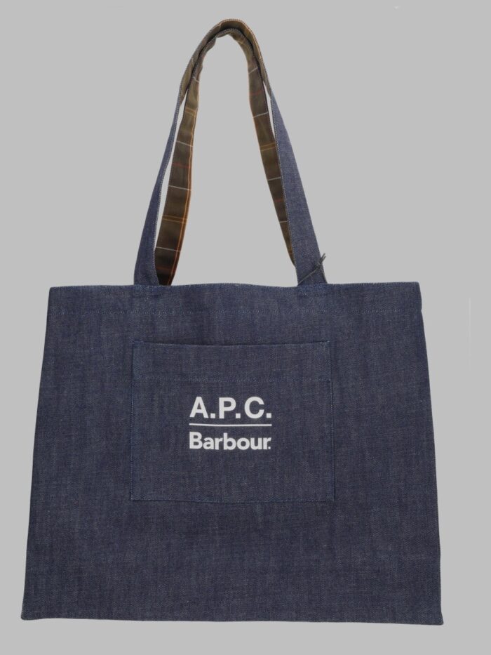 barbour x a.p.c. borsa tote in denim di cotone BARBOUR X A.P.C. Borsa Tote In Denim Di Cotone