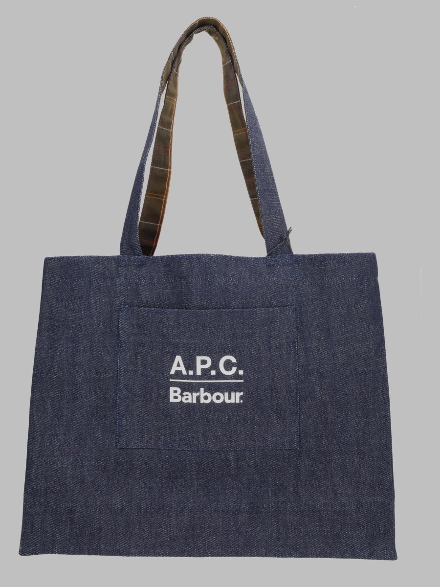 BARBOUR X A.P.C. Borsa Tote In Denim Di Cotone