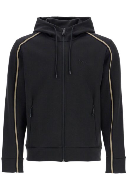 BOSS Black Zip-up Hoodie For Men Saggy 1