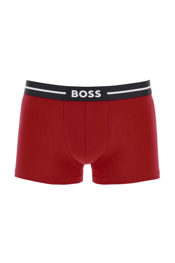 BOSS Boxer Trunk Slim Fit Cotton 3 Pieces Black And Red