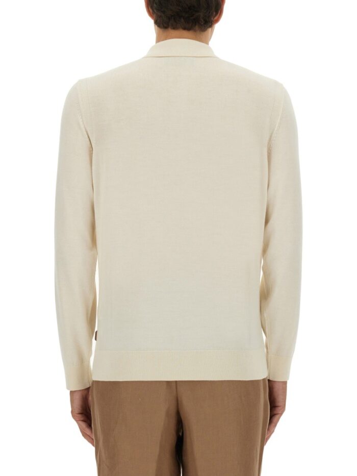 BOSS CAMEL KNITTED POLO.