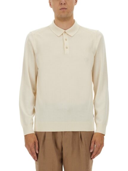 BOSS CAMEL KNITTED POLO.