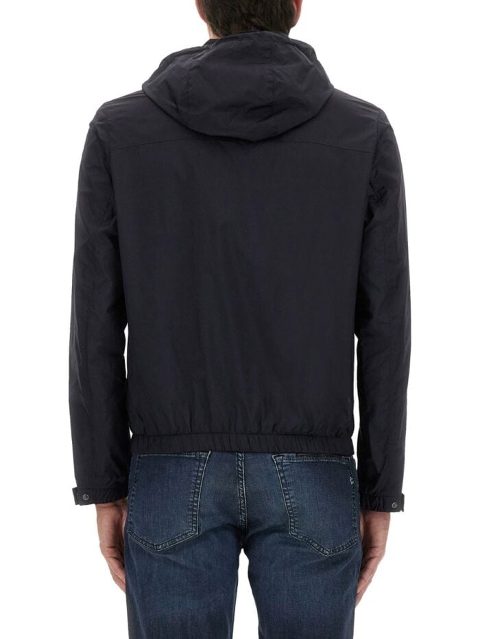BOSS CAMEL "L-CALFO1" JACKET WITH HOOD AND ZIPPER