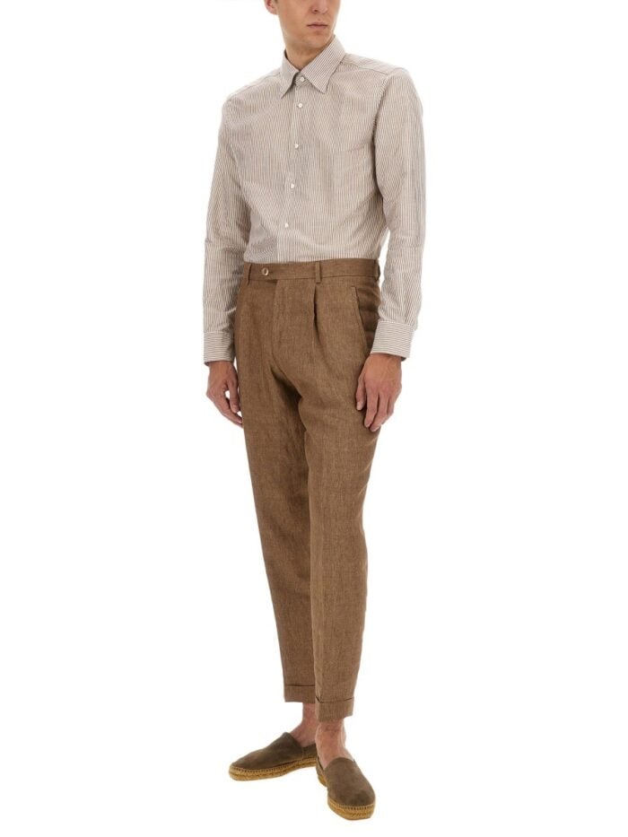 BOSS CAMEL "L-PEET-PLEAT" PANTS