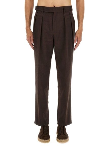 BOSS CAMEL LINEN "PORT" PANTS