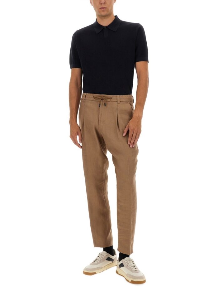 BOSS CAMEL MERINO WOOL POLO SHIRT