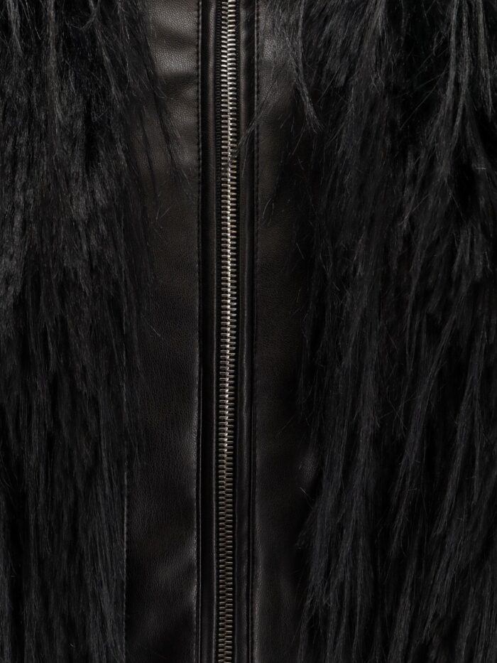 Boss Cecool Faux Leather Jacket With Feathers