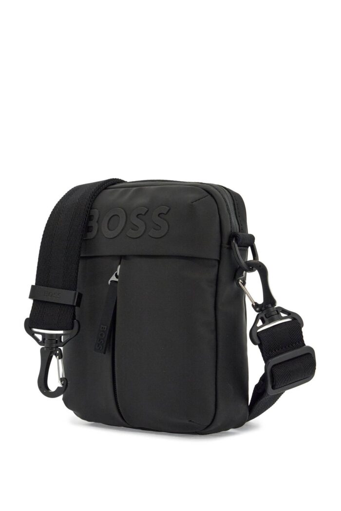 BOSS Compact Black Matte Polyester Bag With Adjustable Shoulder Strap