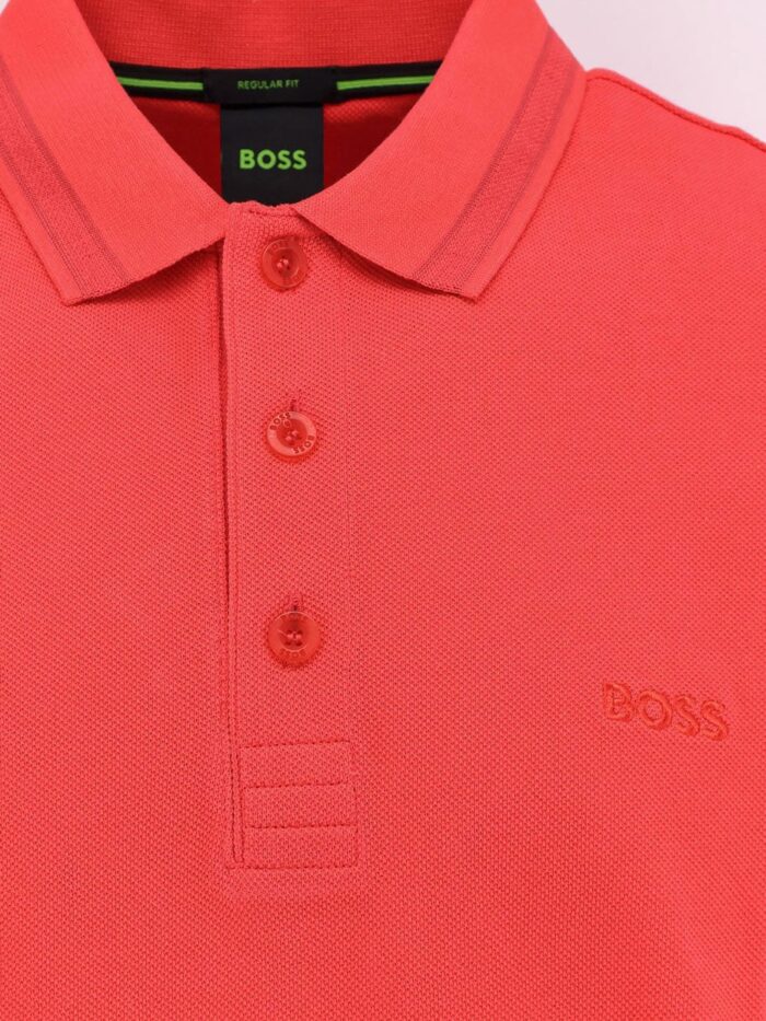 Boss Cotton Polo Shirt With Embroidered Profiles