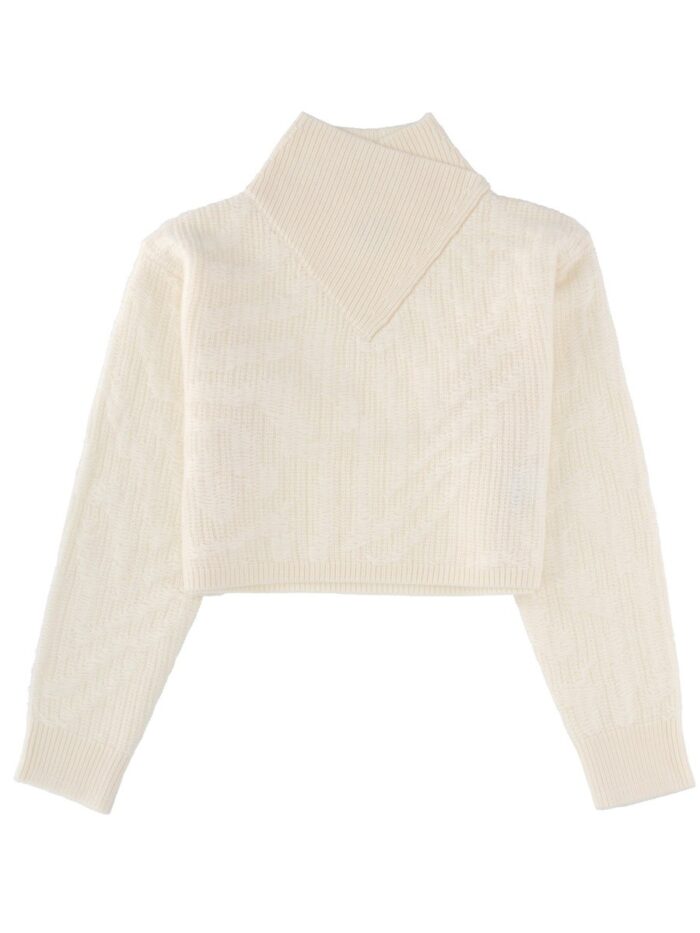 boss cropped sweater with doubled collar Boss CROPPED SWEATER WITH DOUBLED COLLAR