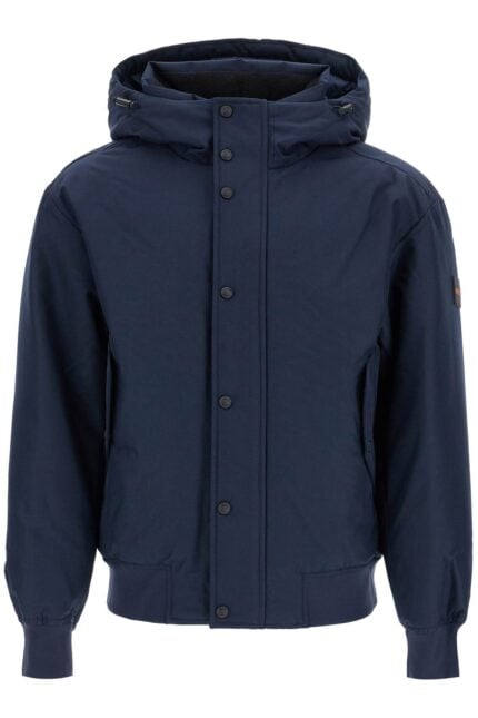 BOSS Dark Blue Adjustable Hooded Coat Osis